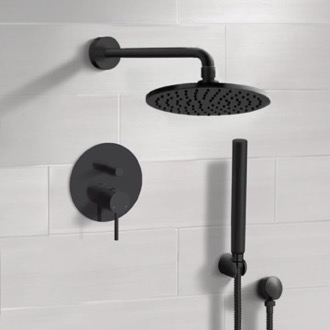 Shower Faucet Matte Black Shower System With 8
